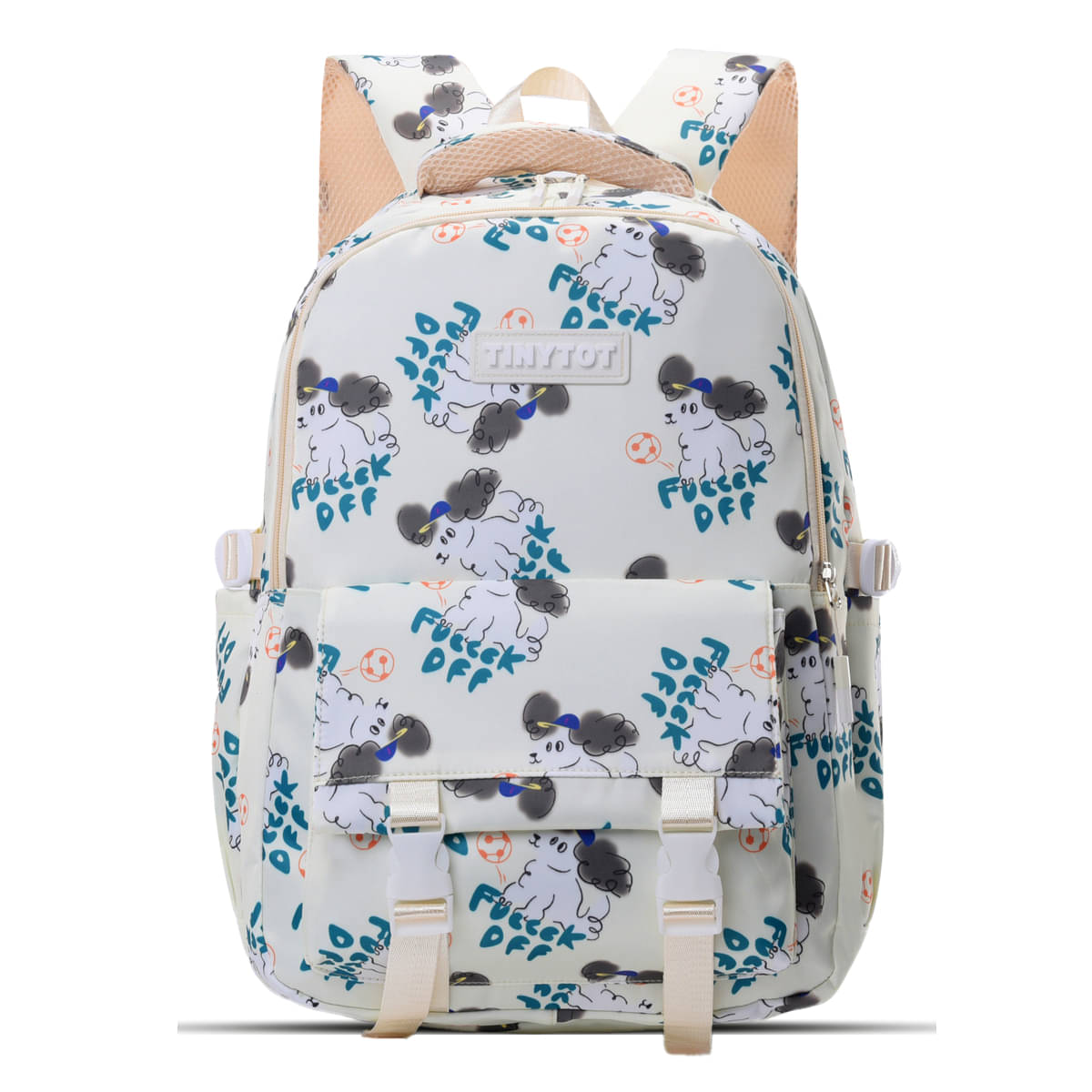     			Tinytot Beige Polyester Backpack For Kids