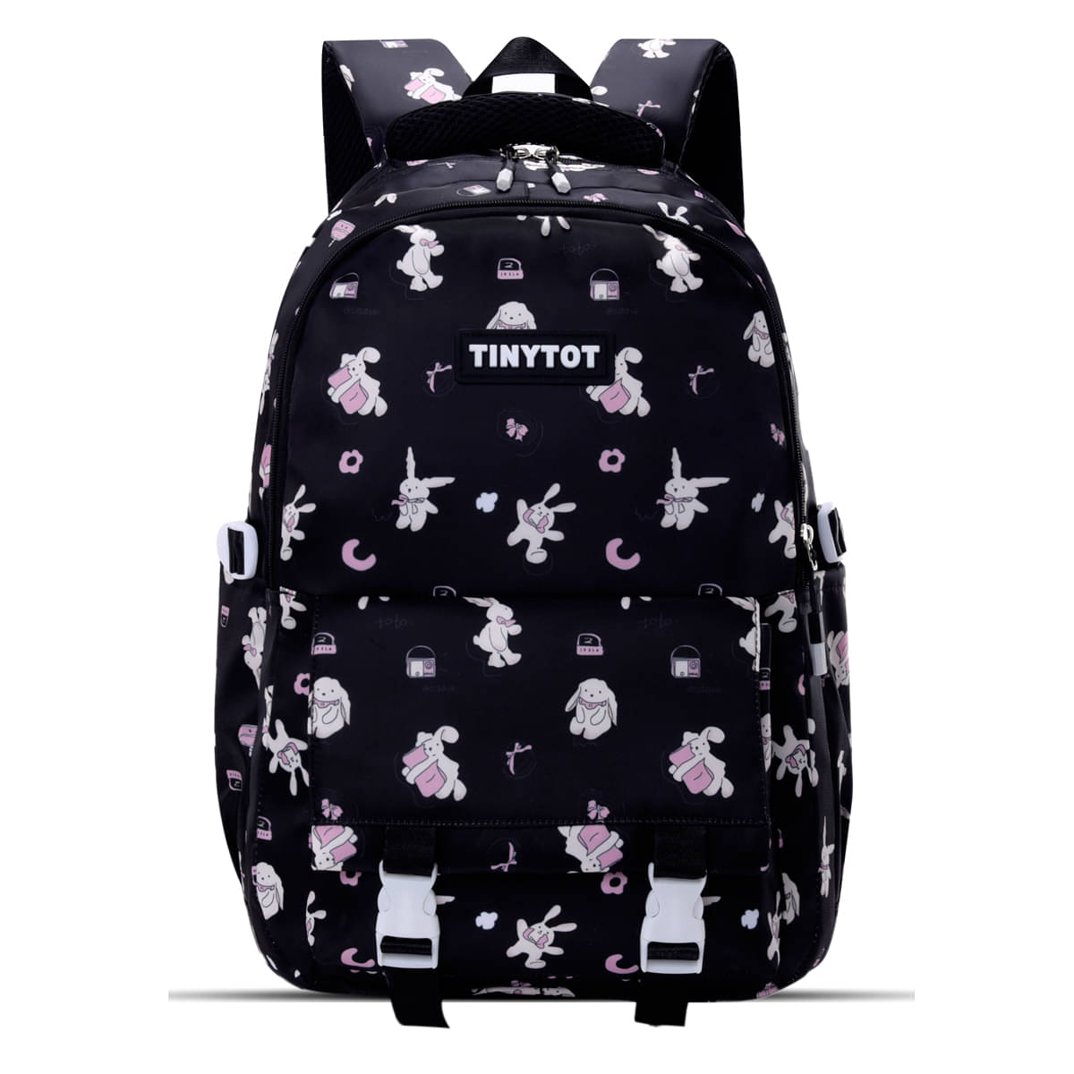 Tinytot Black Polyester Backpack For Kids Tinytot Black Polyester Backpack For Kids