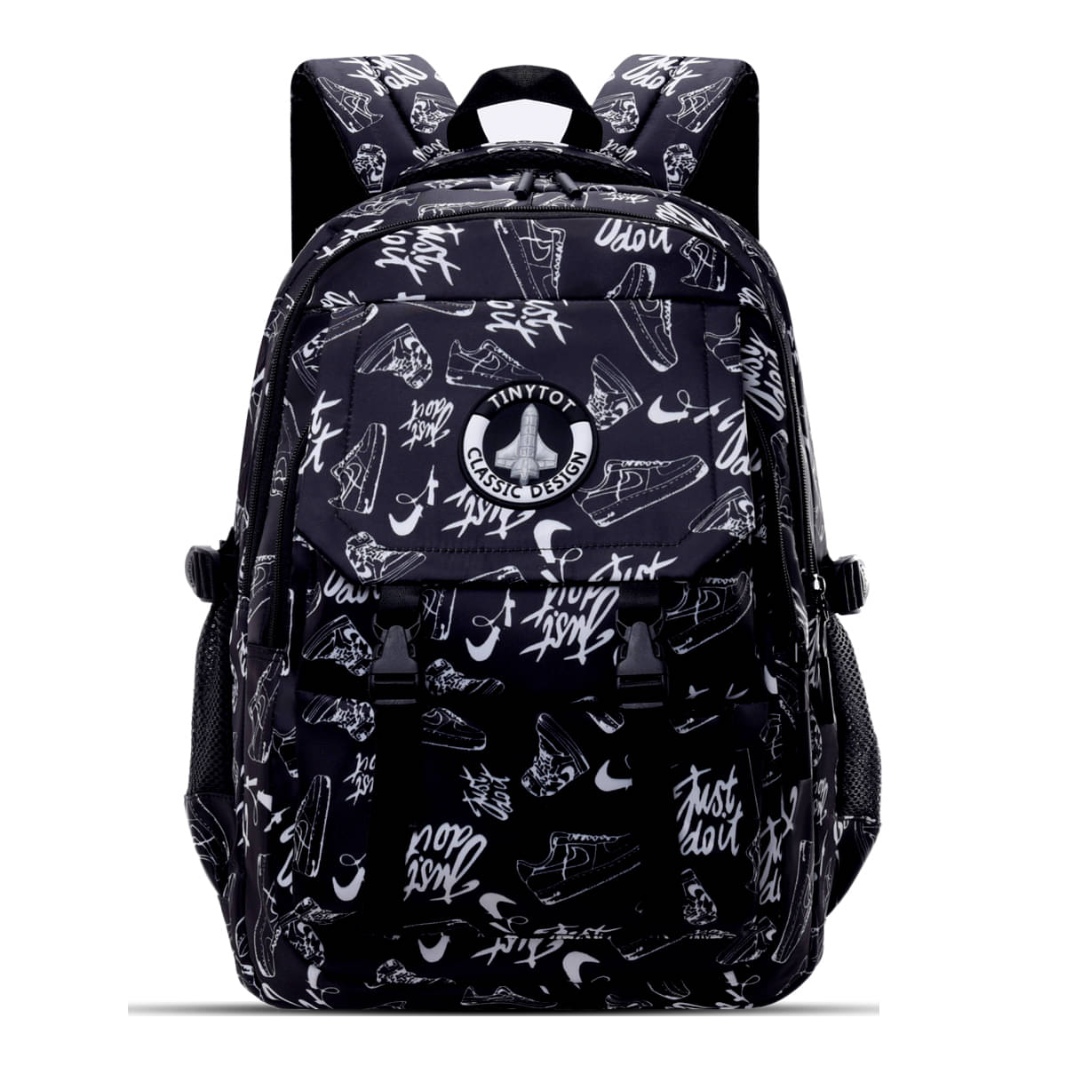 Tinytot Black Polyester Backpack For Kids Tinytot Black Polyester Backpack For Kids