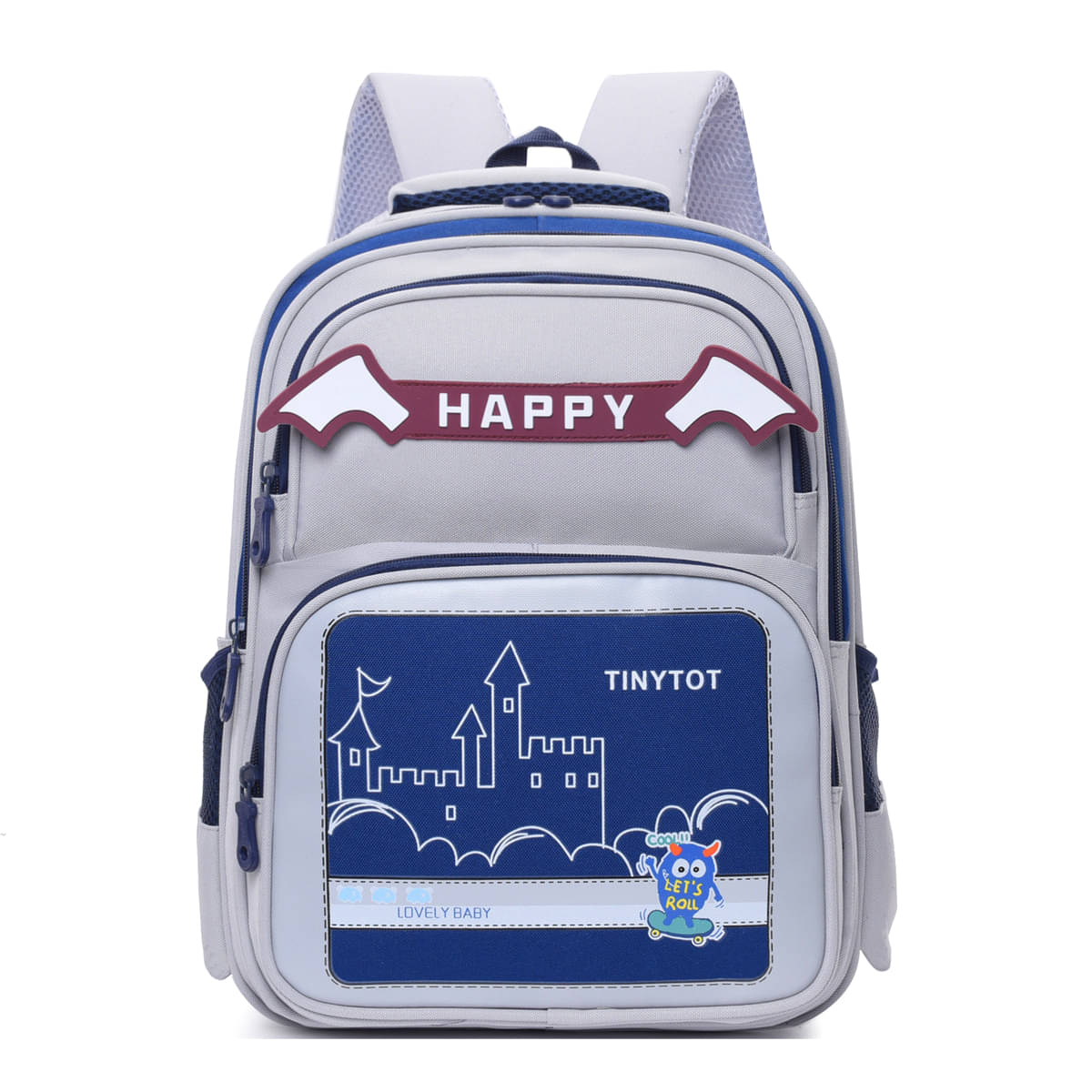     			Tinytot Grey Polyester Backpack For Kids