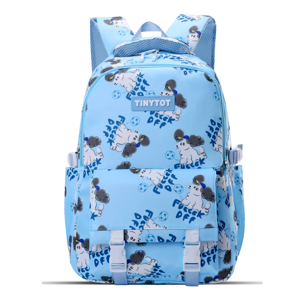     			Tinytot Light Blue Polyester Backpack For Kids