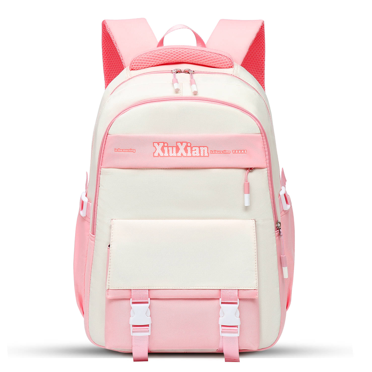     			Tinytot Peach Polyester Backpack For Kids