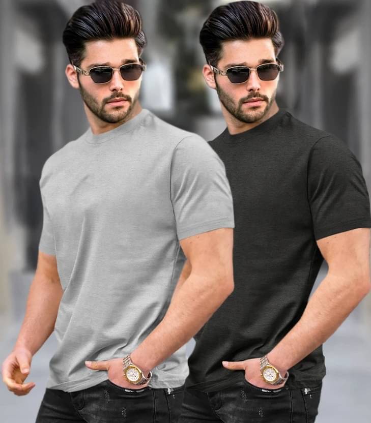 Tripr Men Cotton Blend Regular Fit Solid T-Shirt ( Multicolor ) Tripr Men Cotton Blend Regular Fit Solid T-Shirt ( Multicolor )