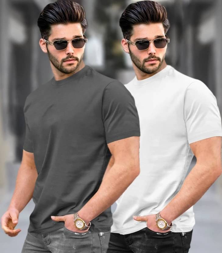    			Tripr Men Cotton Blend Regular Fit Solid T-Shirt ( Multicolor )