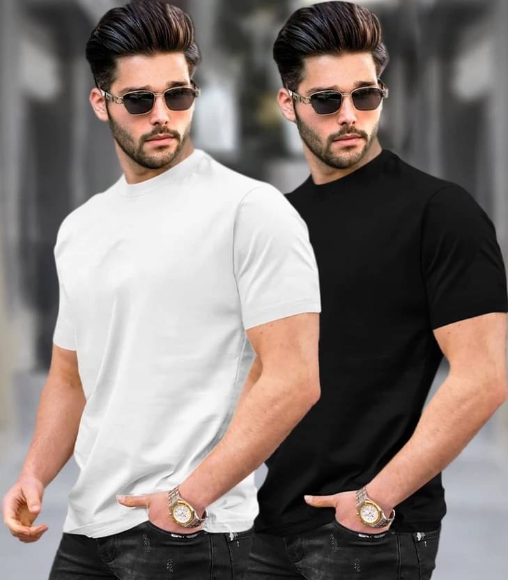     			Tripr Men Cotton Blend Regular Fit Solid T-Shirt ( Multicolor )