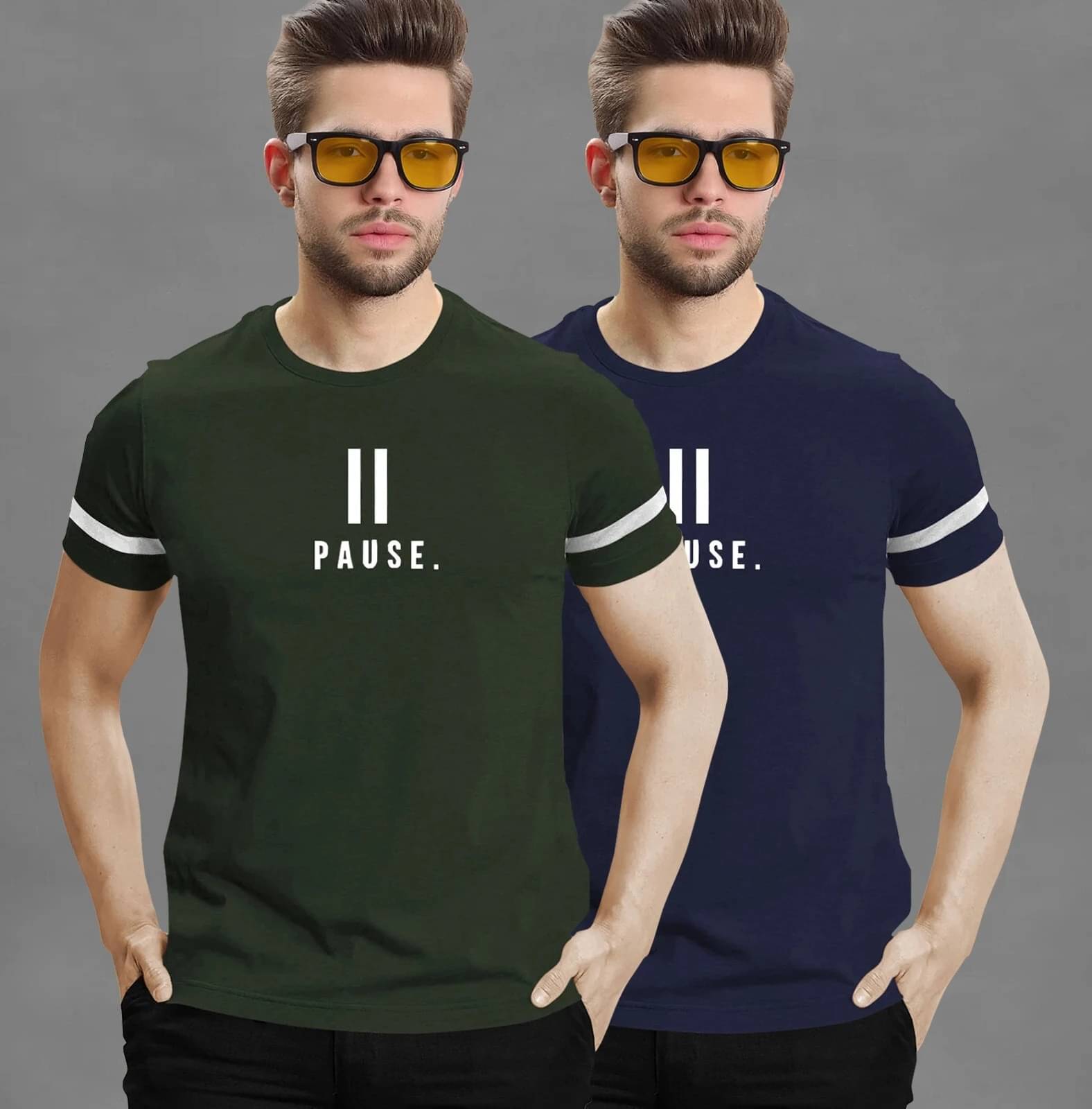    			Tripr Men Cotton Blend Regular Fit Printed T-Shirt ( Multicolor )