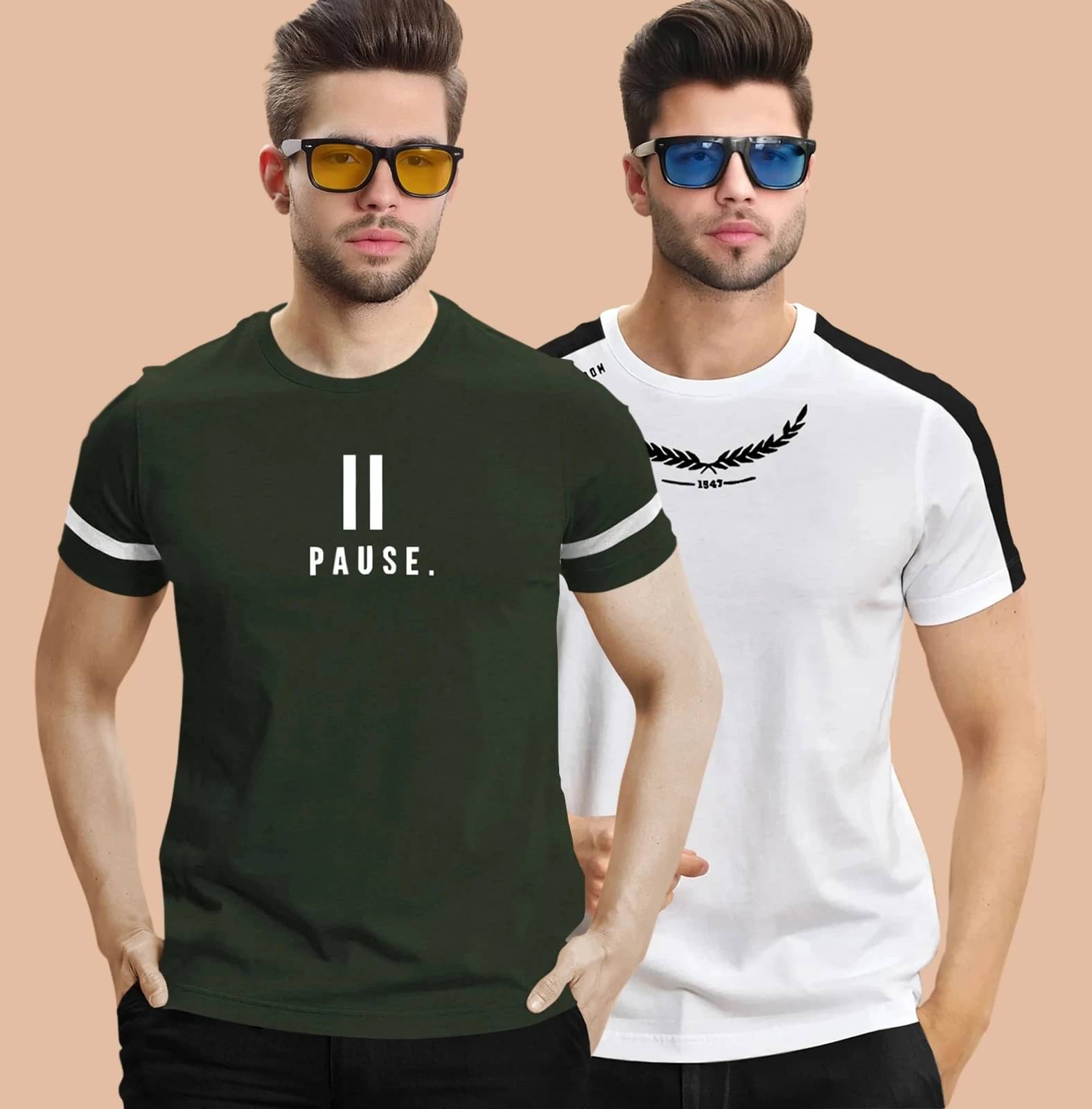     			Tripr Men Cotton Blend Regular Fit Printed T-Shirt ( Multicolor )