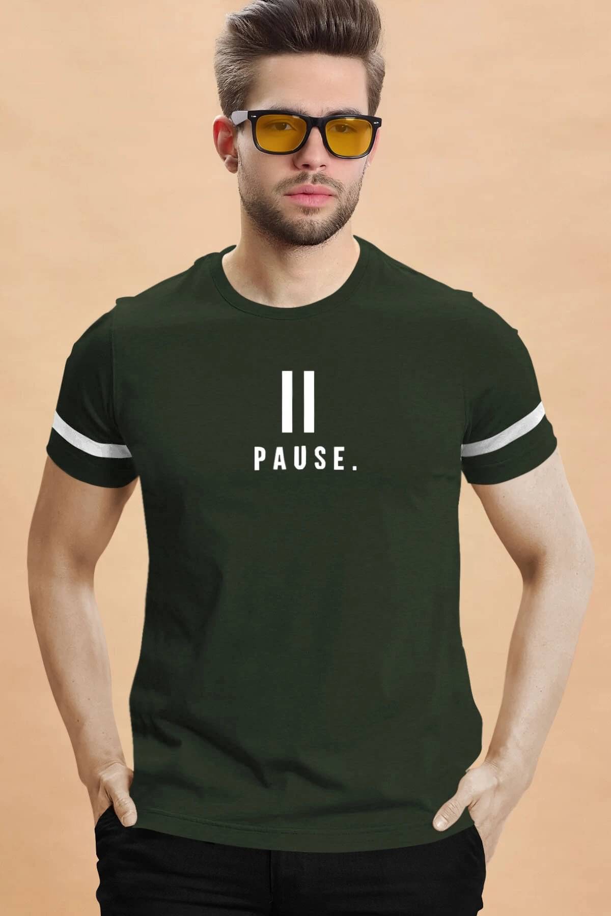     			Tripr Men Cotton Blend Regular Fit Printed T-Shirt ( Dark Green )