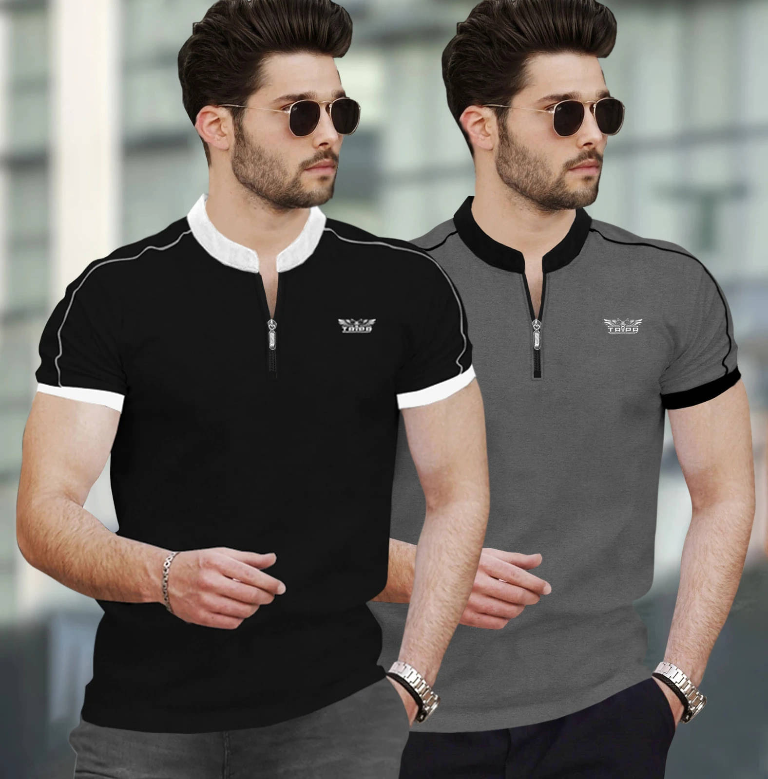     			Tripr Men Cotton Blend Regular Fit Solid T-Shirt ( Multicolor )
