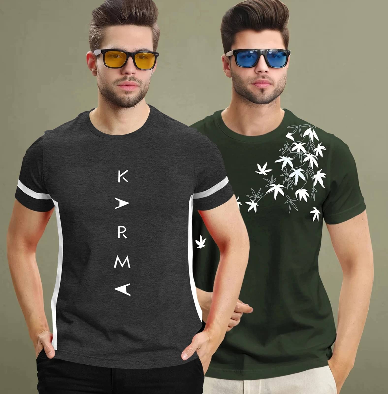 Tripr Men Cotton Blend Regular Fit Printed T-Shirt ( Multicolor ) Tripr Men Cotton Blend Regular Fit Printed T-Shirt ( Multicolor )