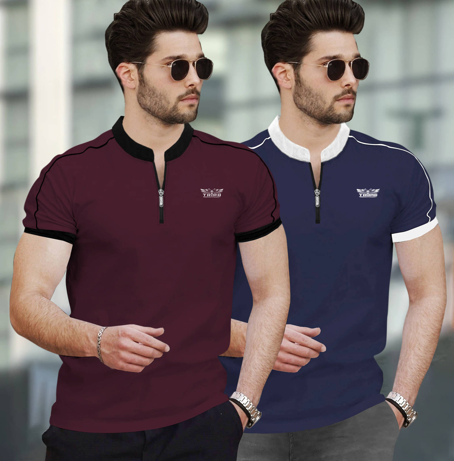    			Tripr Men Cotton Blend Regular Fit Solid T-Shirt ( Multicolor )