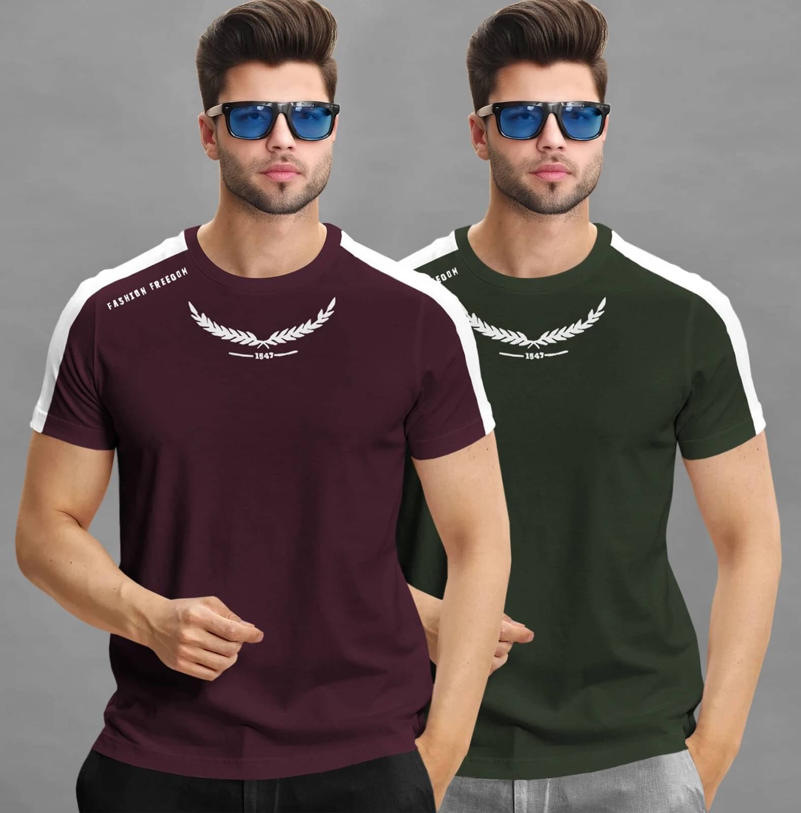     			Tripr Men Cotton Blend Regular Fit Printed T-Shirt ( Multicolor )