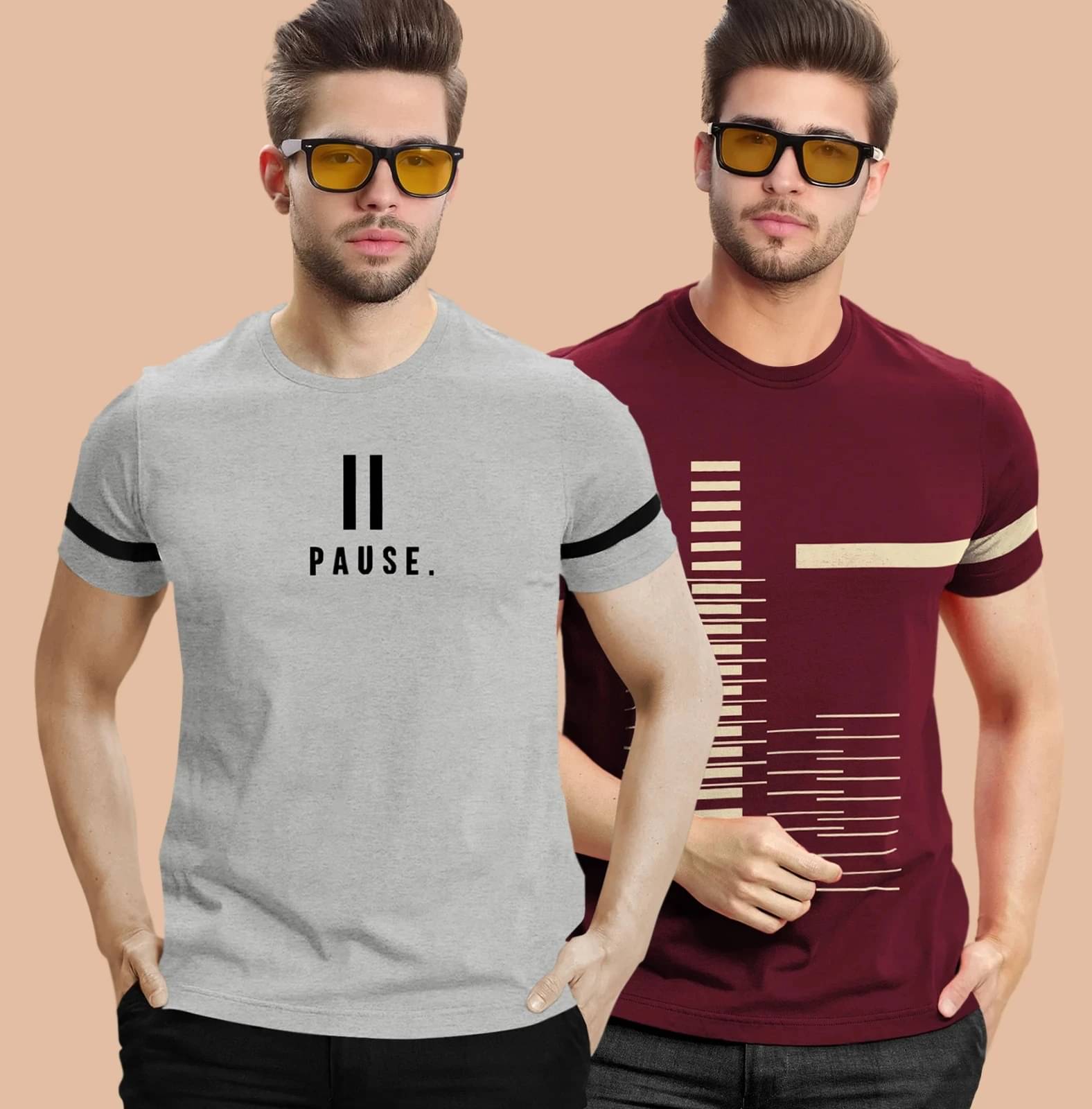 Tripr Men Cotton Blend Regular Fit Printed T-Shirt ( Multicolor ) Tripr Men Cotton Blend Regular Fit Printed T-Shirt ( Multicolor )