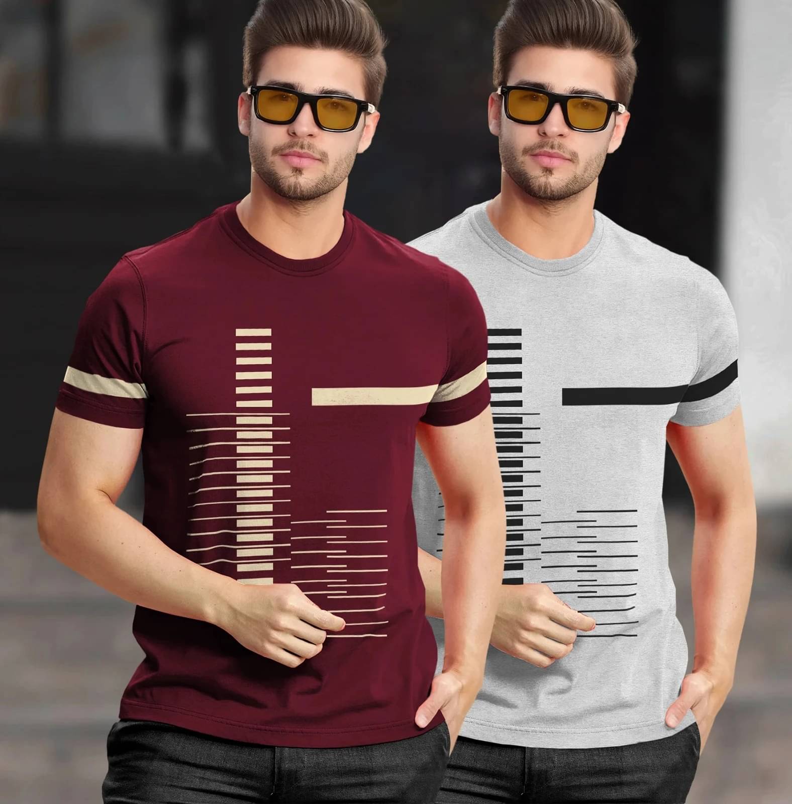 Tripr Men Cotton Blend Regular Fit Printed T-Shirt ( Multicolor ) Tripr Men Cotton Blend Regular Fit Printed T-Shirt ( Multicolor )