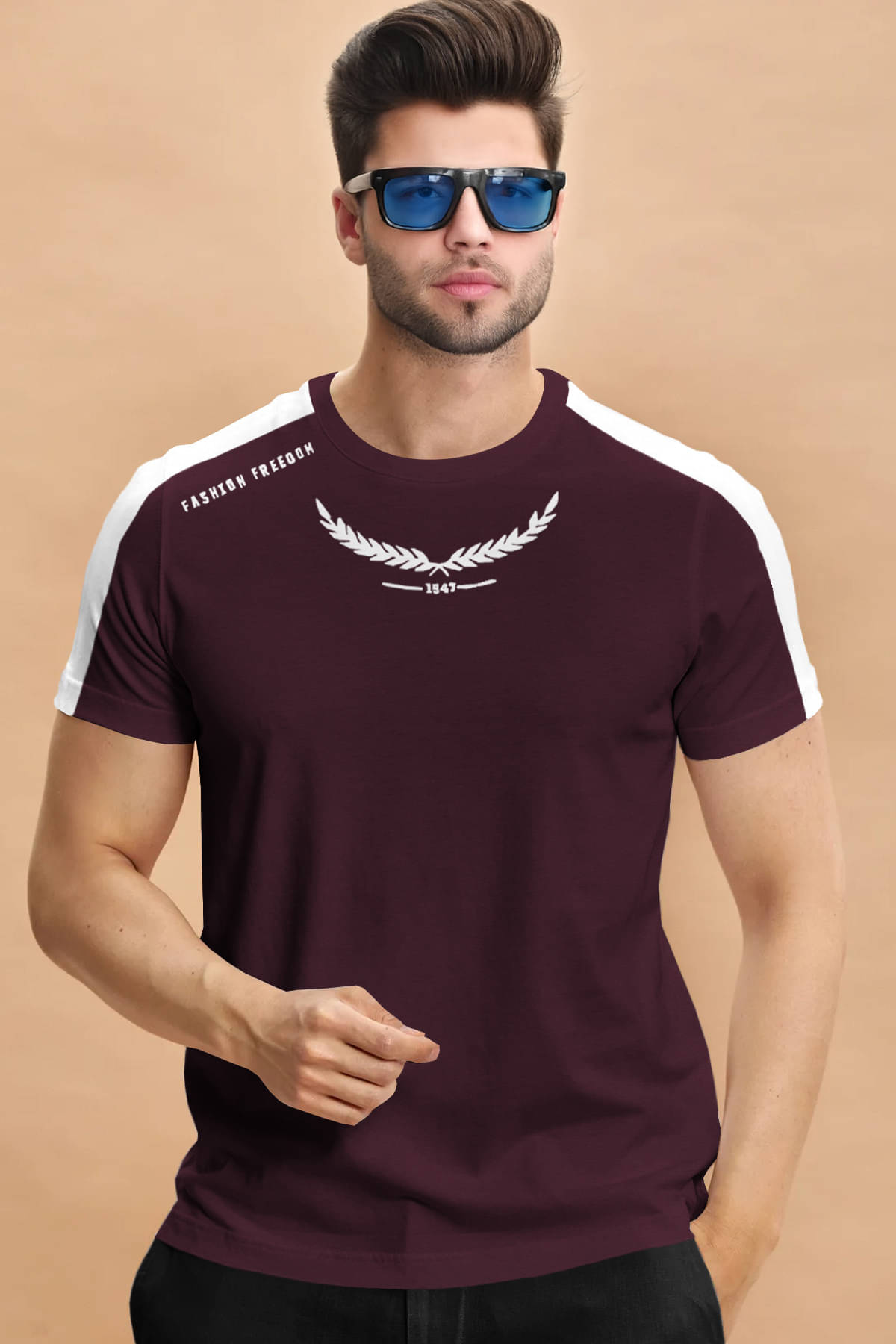     			Tripr Men Cotton Blend Regular Fit Printed T-Shirt ( Multicolor )