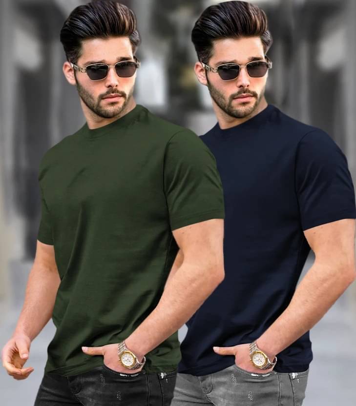 Tripr Men Cotton Blend Regular Fit Solid T-Shirt ( Multicolor ) Tripr Men Cotton Blend Regular Fit Solid T-Shirt ( Multicolor )