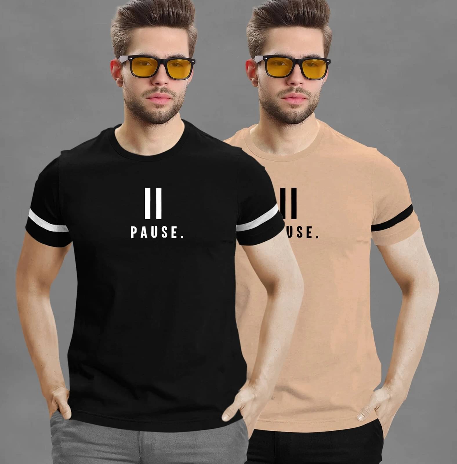     			Tripr Men Cotton Blend Regular Fit Printed T-Shirt ( Multicolor )