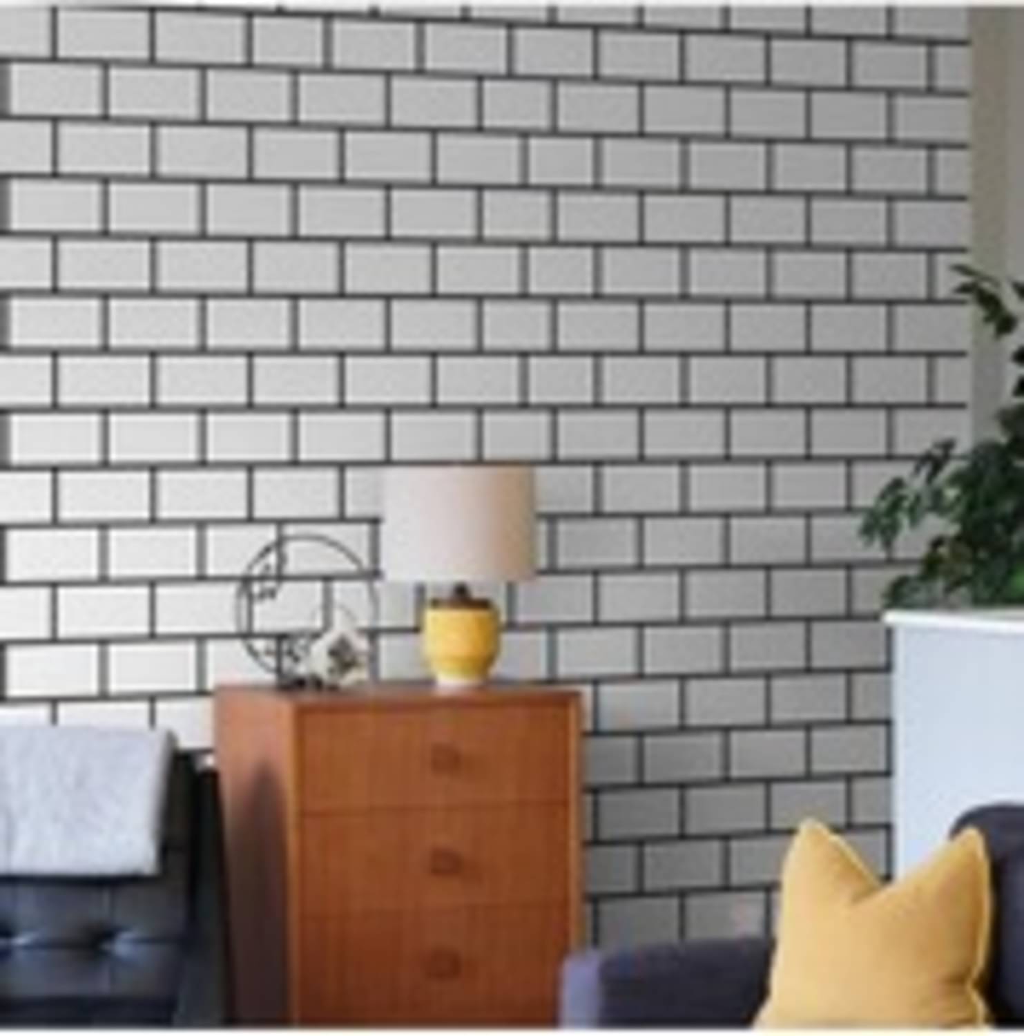 WRUNJI, WHITE BLACK BRICK Floral Self-Adhesive Wallpaper PVC Peel & Kitchen & Furniture Makeover(45x500 cm) WRUNJI, WHITE BLACK BRICK Floral Self-Adhesive Wallpaper PVC Peel & Kitchen & Furniture Makeover(45x500 cm)