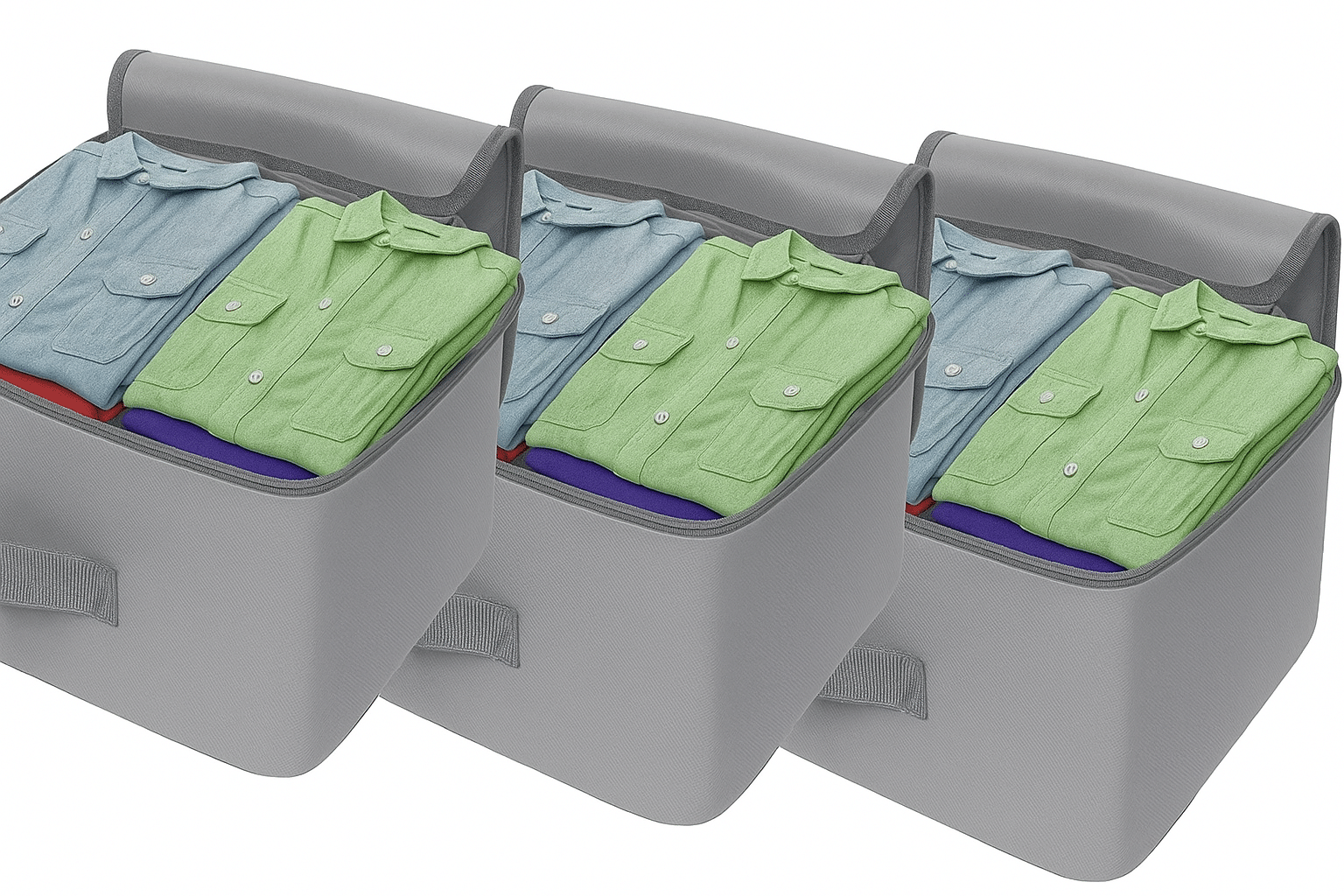 ZOVIRA Pack Of 3 Premium Foldable Shirt/Saree Organizer Bag – Maroon | Transparent View | Zipper Closure | Durable Non-Woven Fabric (Grey) ZOVIRA Pack Of 3 Premium Foldable Shirt/Saree Organizer Bag – Maroon | Transparent View | Zipper Closure | Durable Non-Woven Fabric (Grey)