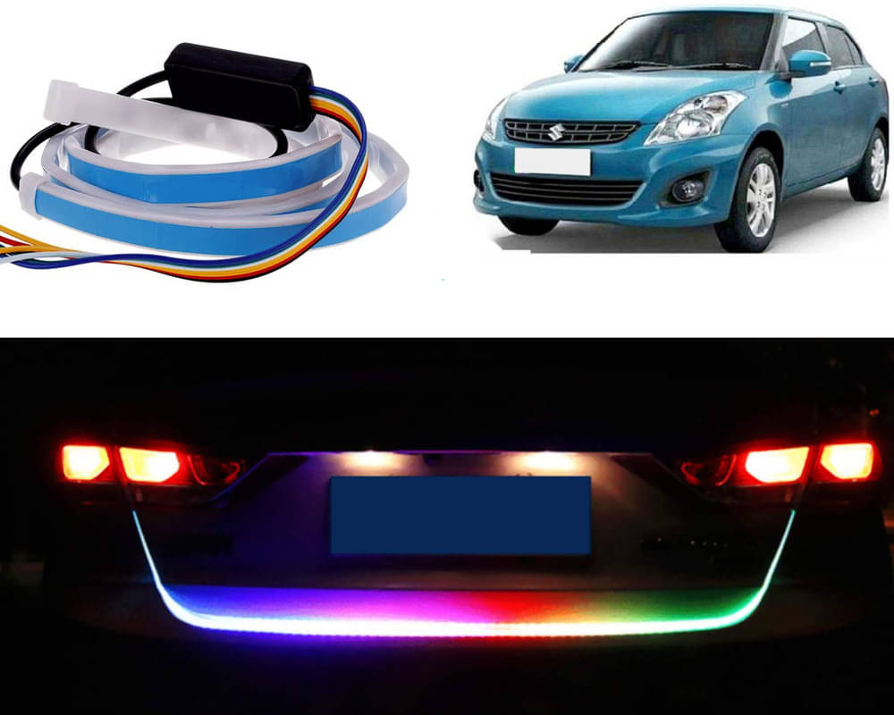 48Inch Ice Blue & Red DRL LED Brake with Side Turn Signal & Parking Indication Trunk,Boot,Dicky Light For Swift Dzire Type -2 48Inch Ice Blue & Red DRL LED Brake with Side Turn Signal & Parking Indication Trunk,Boot,Dicky Light For Swift Dzire Type -2