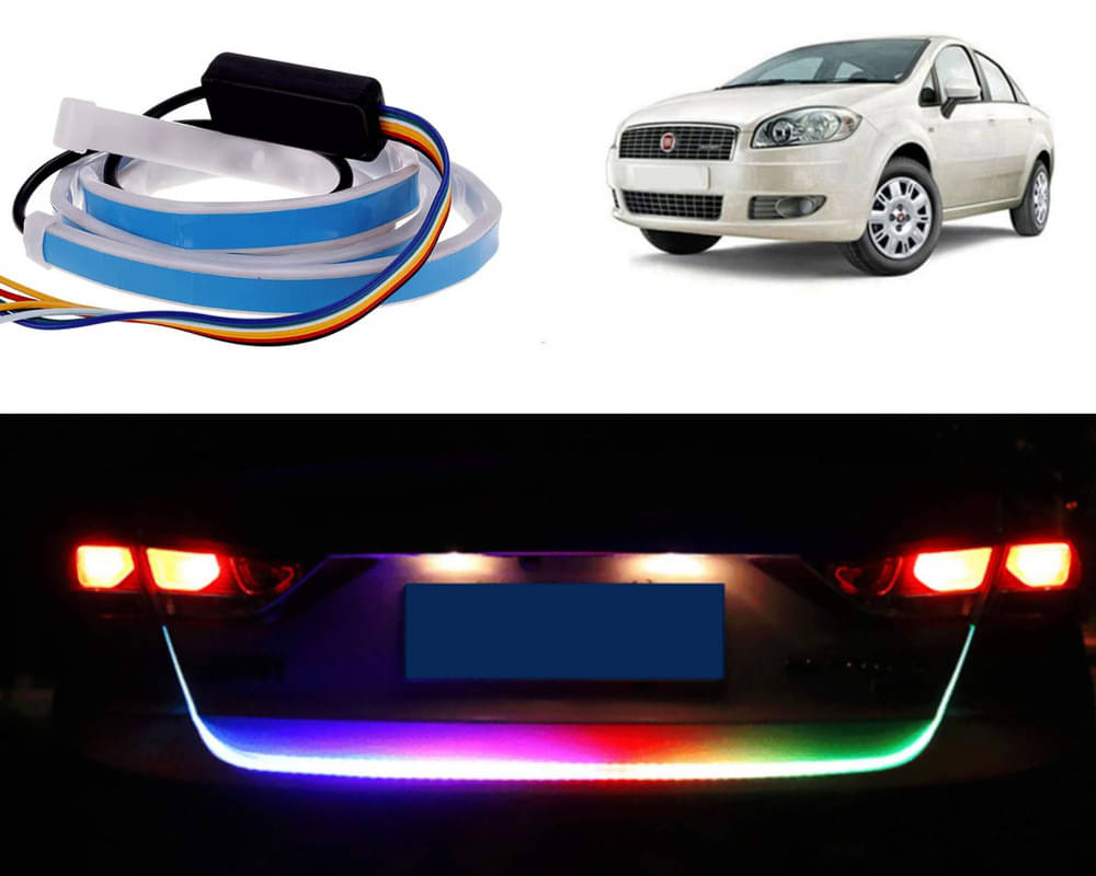     			48Inch Ice Blue & Red DRL LED Brake with Side Turn Signal & Parking Indication Trunk,Boot,Dicky Light For Linea Classic