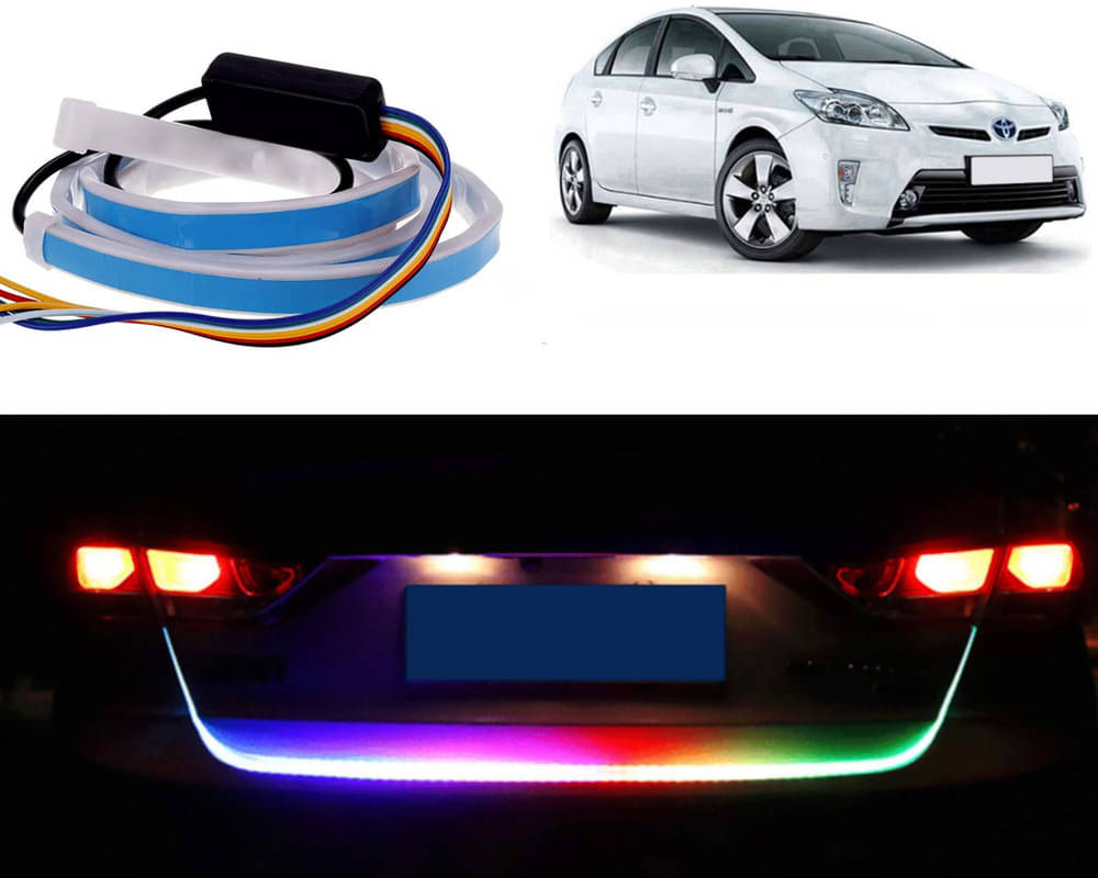     			48Inch Ice Blue & Red DRL LED Brake with Side Turn Signal & Parking Indication Trunk,Boot,Dicky Light For Prius