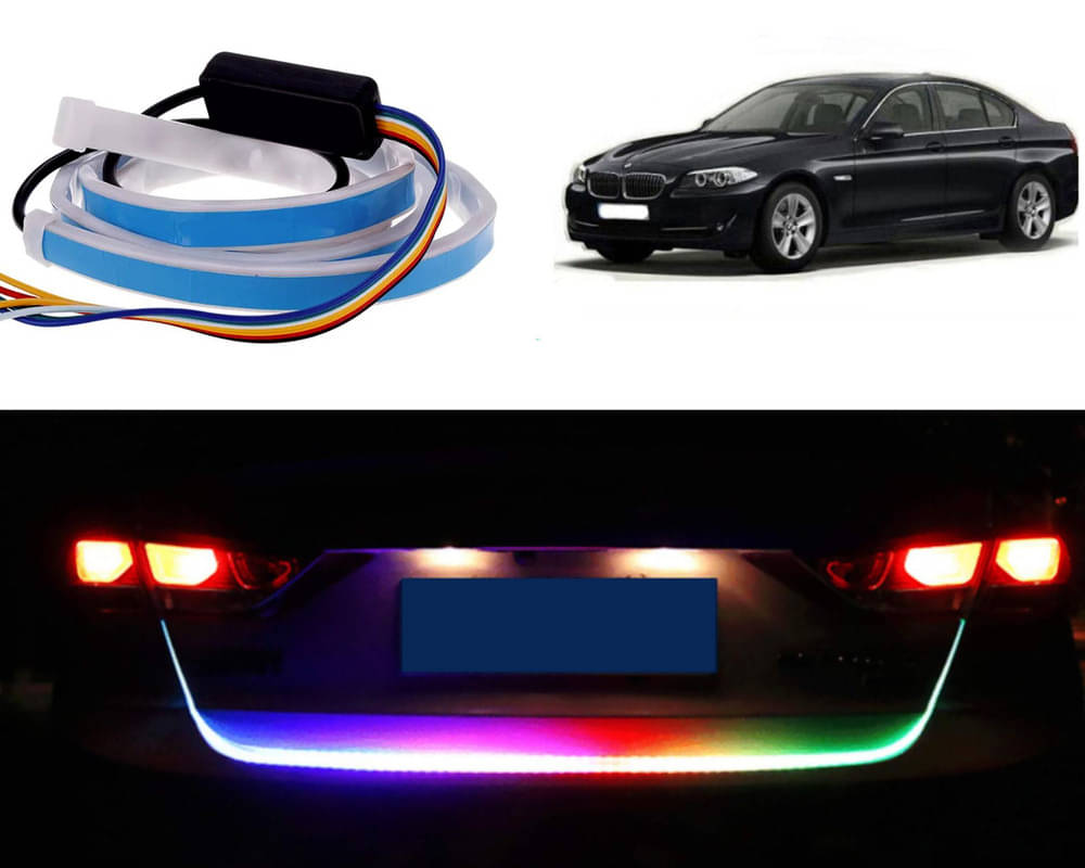     			48Inch Ice Blue & Red DRL LED Brake with Side Turn Signal & Parking Indication Trunk,Boot,Dicky Light For 520i
