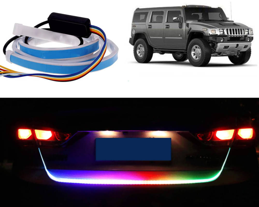     			48Inch Ice Blue & Red DRL LED Brake with Side Turn Signal & Parking Indication Trunk,Boot,Dicky Light For Hummer H2