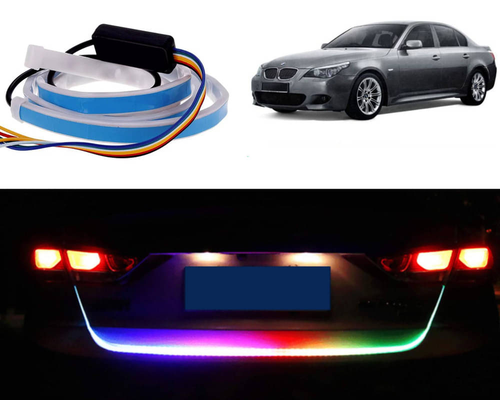     			48Inch Ice Blue & Red DRL LED Brake with Side Turn Signal & Parking Indication Trunk,Boot,Dicky Light For 525i