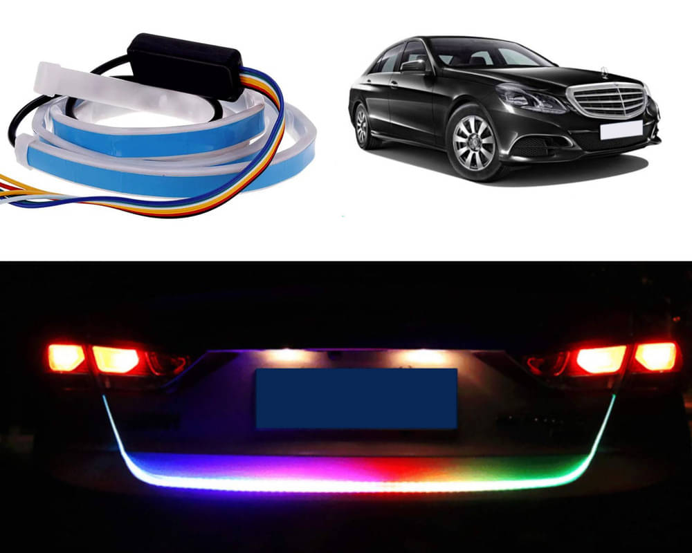     			48Inch Ice Blue & Red DRL LED Brake with Side Turn Signal & Parking Indication Trunk,Boot,Dicky Light For E 200