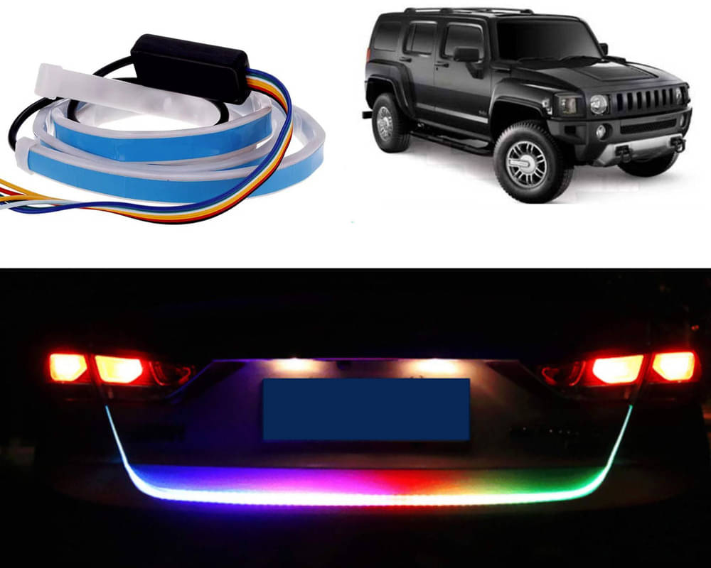     			48Inch Ice Blue & Red DRL LED Brake with Side Turn Signal & Parking Indication Trunk,Boot,Dicky Light For Hummer H3