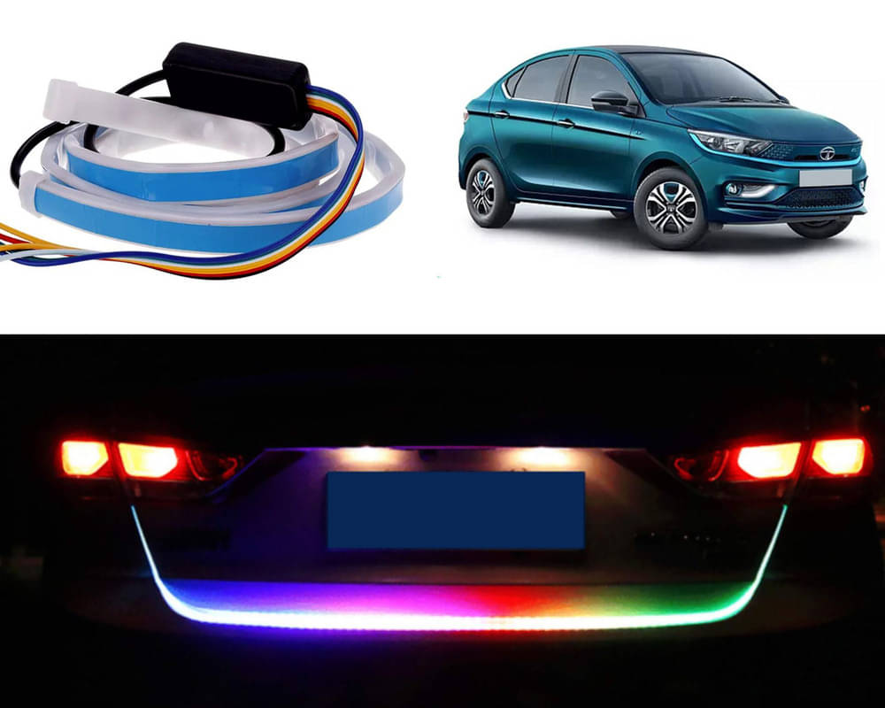48Inch Ice Blue & Red DRL LED Brake with Side Turn Signal & Parking Indication Trunk,Boot,Dicky Light For Tiago EV 48Inch Ice Blue & Red DRL LED Brake with Side Turn Signal & Parking Indication Trunk,Boot,Dicky Light For Tiago EV