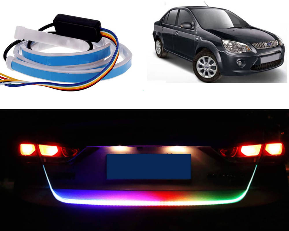     			48Inch Ice Blue & Red DRL LED Brake with Side Turn Signal & Parking Indication Trunk,Boot,Dicky Light For Fiesta Classic