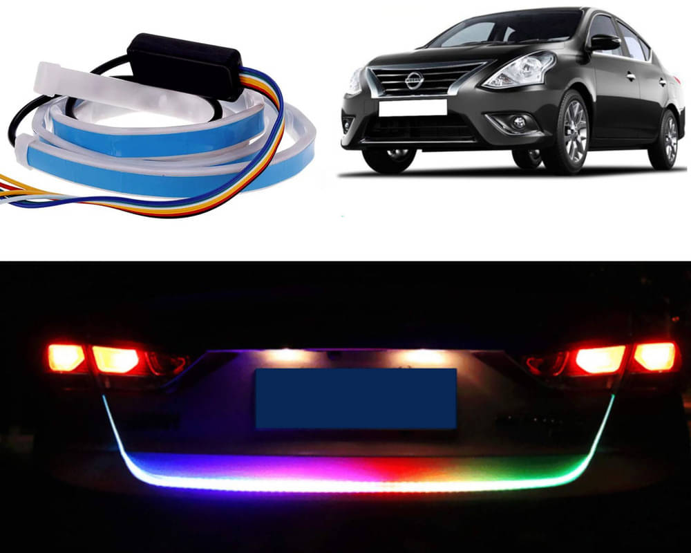     			48Inch Ice Blue & Red DRL LED Brake with Side Turn Signal & Parking Indication Trunk,Boot,Dicky Light For Sunny New