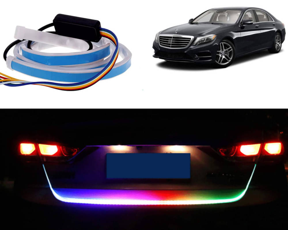     			48Inch Ice Blue & Red DRL LED Brake with Side Turn Signal & Parking Indication Trunk,Boot,Dicky Light For S500