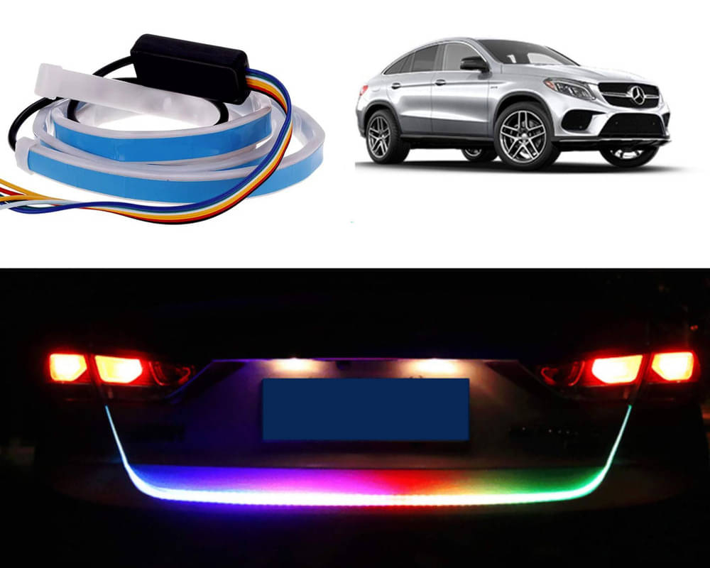     			48Inch Ice Blue & Red DRL LED Brake with Side Turn Signal & Parking Indication Trunk,Boot,Dicky Light For MLC
