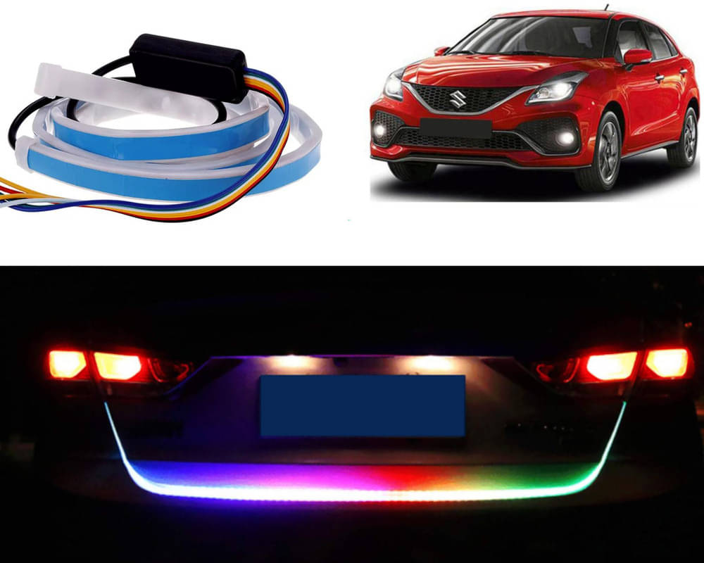     			48Inch Ice Blue & Red DRL LED Brake with Side Turn Signal & Parking Indication Trunk,Boot,Dicky Light For Baleno RS 2019