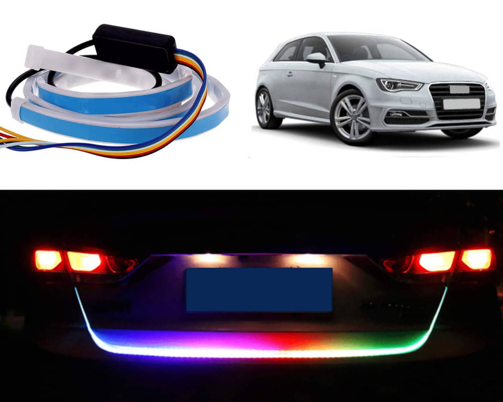     			48Inch Ice Blue & Red DRL LED Brake with Side Turn Signal & Parking Indication Trunk,Boot,Dicky Light For A3