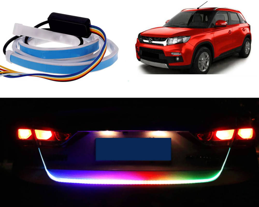 48Inch Ice Blue & Red DRL LED Brake with Side Turn Signal & Parking Indication Trunk,Boot,Dicky Light For Brezza 48Inch Ice Blue & Red DRL LED Brake with Side Turn Signal & Parking Indication Trunk,Boot,Dicky Light For Brezza