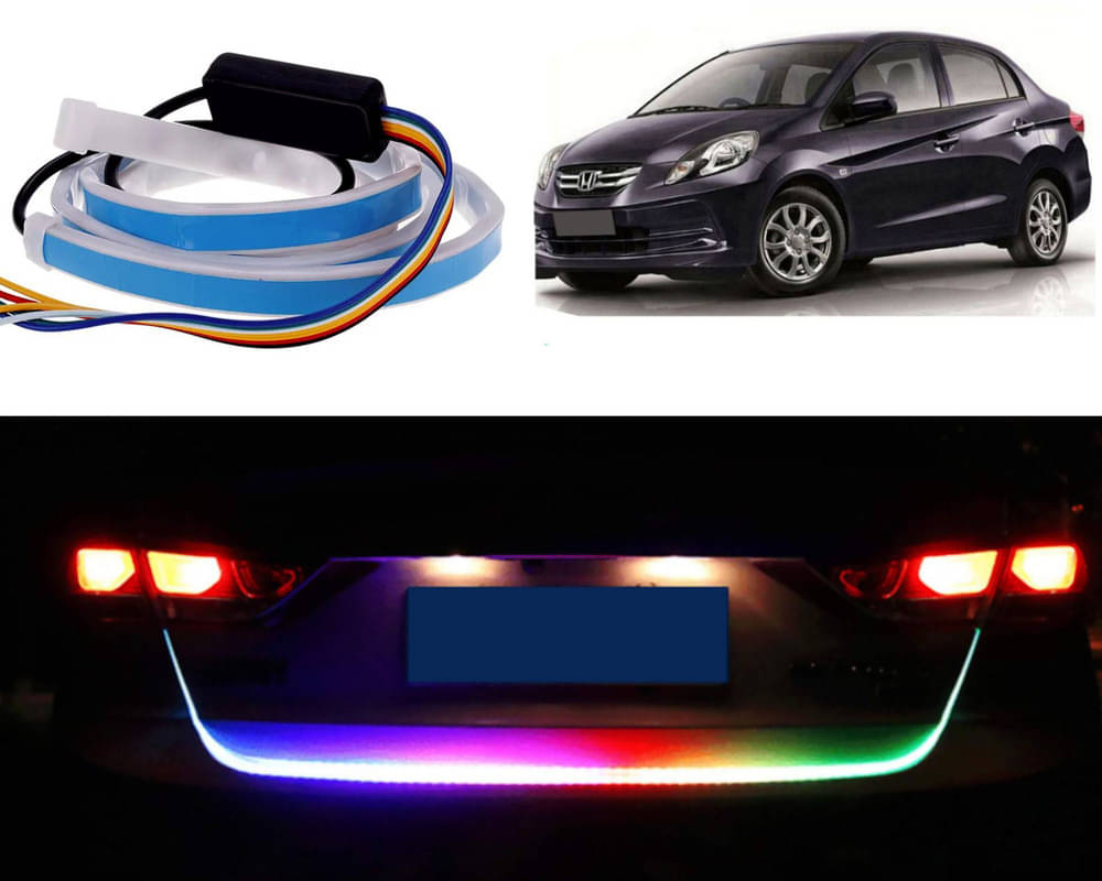 48Inch Ice Blue & Red DRL LED Brake with Side Turn Signal & Parking Indication Trunk,Boot,Dicky Light For Amaze Type-2 48Inch Ice Blue & Red DRL LED Brake with Side Turn Signal & Parking Indication Trunk,Boot,Dicky Light For Amaze Type-2