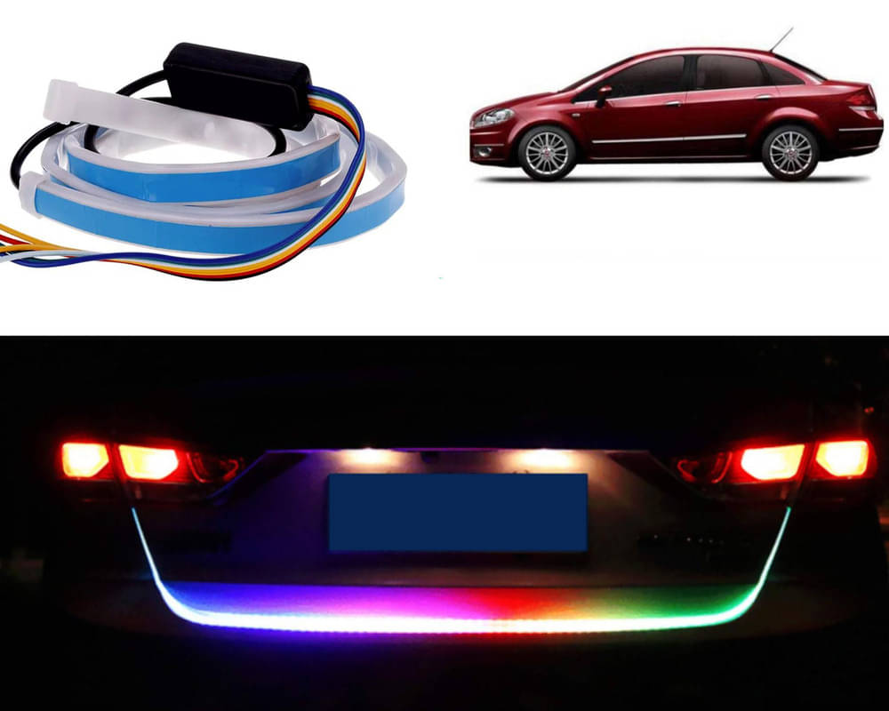     			48Inch Ice Blue & Red DRL LED Brake with Side Turn Signal & Parking Indication Trunk,Boot,Dicky Light For Linea