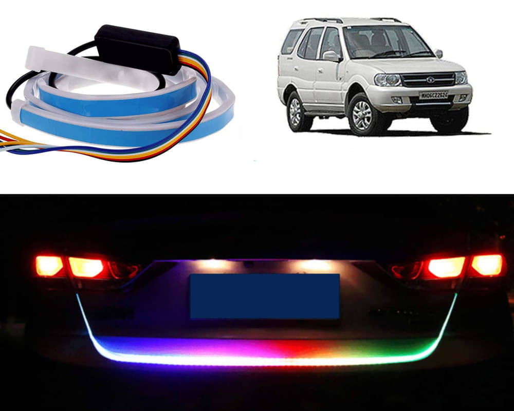 48Inch Ice Blue & Red DRL LED Brake with Side Turn Signal & Parking Indication Trunk,Boot,Dicky Light For Safari Storme 48Inch Ice Blue & Red DRL LED Brake with Side Turn Signal & Parking Indication Trunk,Boot,Dicky Light For Safari Storme