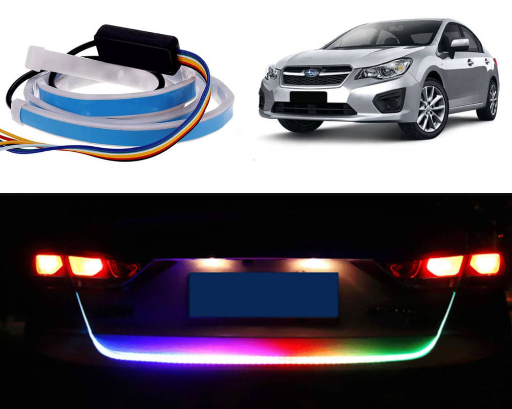     			48Inch Ice Blue & Red DRL LED Brake with Side Turn Signal & Parking Indication Trunk,Boot,Dicky Light For impreza