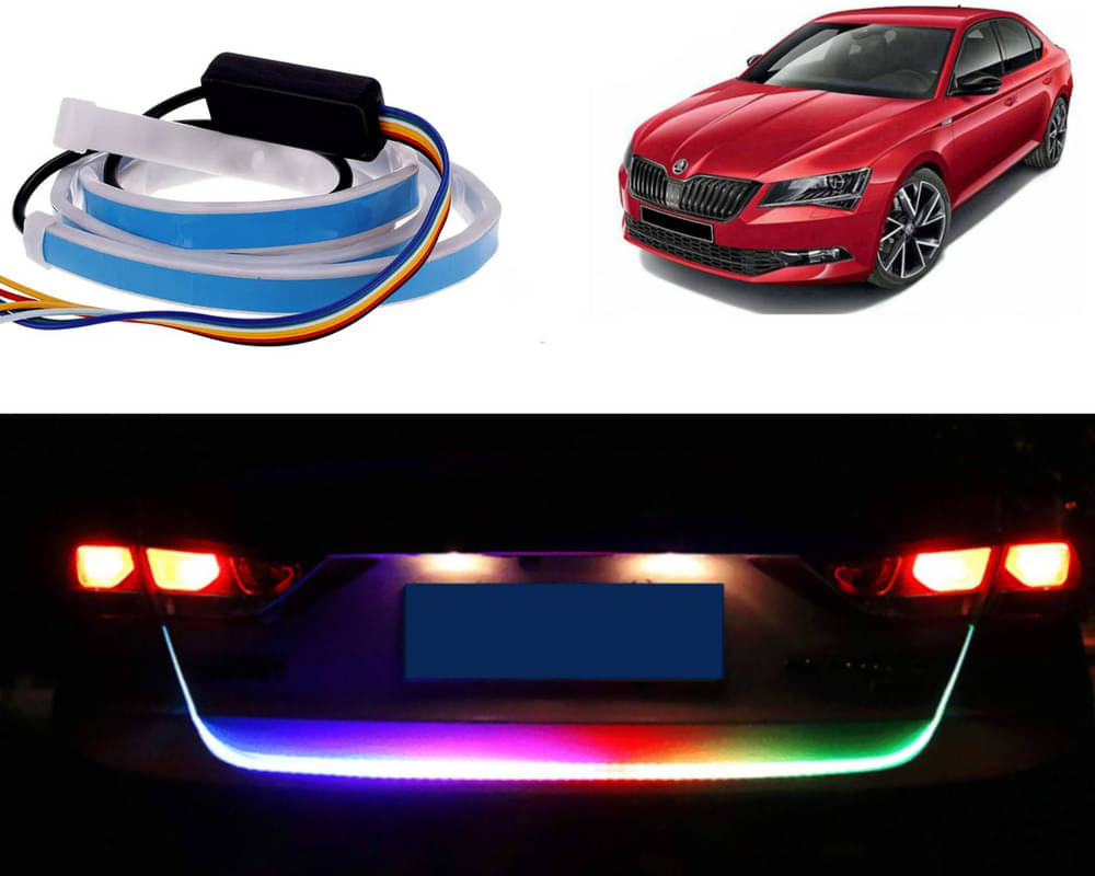 48Inch Ice Blue & Red DRL LED Brake with Side Turn Signal & Parking Indication Trunk,Boot,Dicky Light For Superb 2019 48Inch Ice Blue & Red DRL LED Brake with Side Turn Signal & Parking Indication Trunk,Boot,Dicky Light For Superb 2019