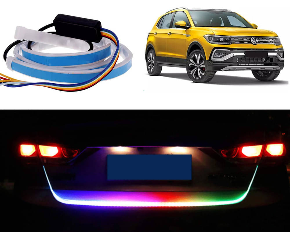 48Inch Ice Blue & Red DRL LED Brake with Side Turn Signal & Parking Indication Trunk,Boot,Dicky Light For Taigun 48Inch Ice Blue & Red DRL LED Brake with Side Turn Signal & Parking Indication Trunk,Boot,Dicky Light For Taigun