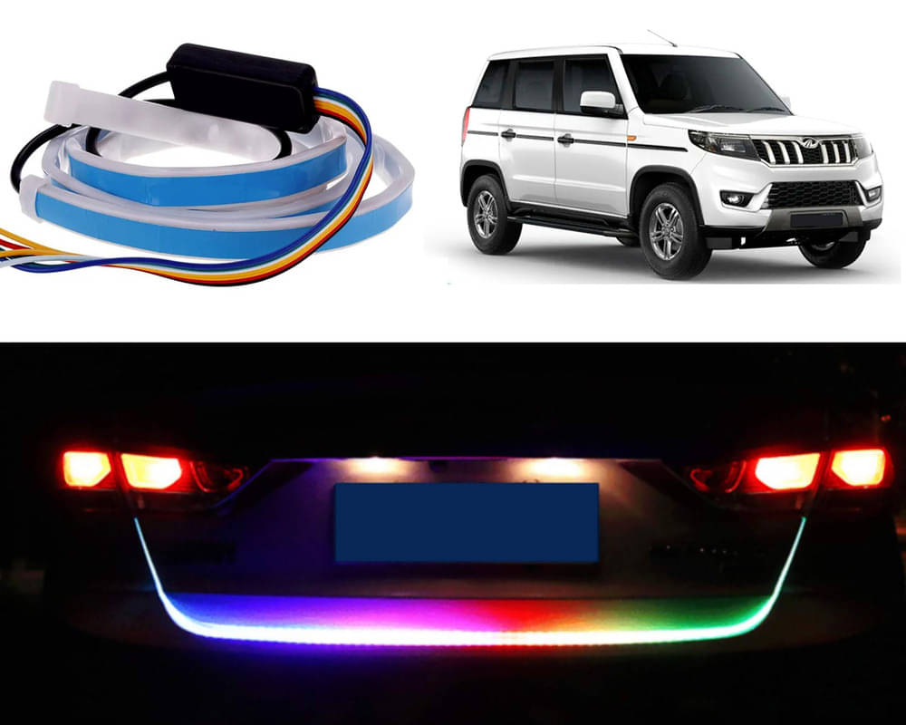 48Inch Ice Blue & Red DRL LED Brake with Side Turn Signal & Parking Indication Trunk,Boot,Dicky Light For Bolero Neo 48Inch Ice Blue & Red DRL LED Brake with Side Turn Signal & Parking Indication Trunk,Boot,Dicky Light For Bolero Neo