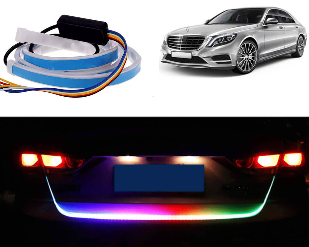     			48Inch Ice Blue & Red DRL LED Brake with Side Turn Signal & Parking Indication Trunk,Boot,Dicky Light For C280