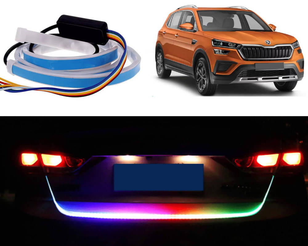     			48Inch Ice Blue & Red DRL LED Brake with Side Turn Signal & Parking Indication Trunk,Boot,Dicky Light For Kushaq