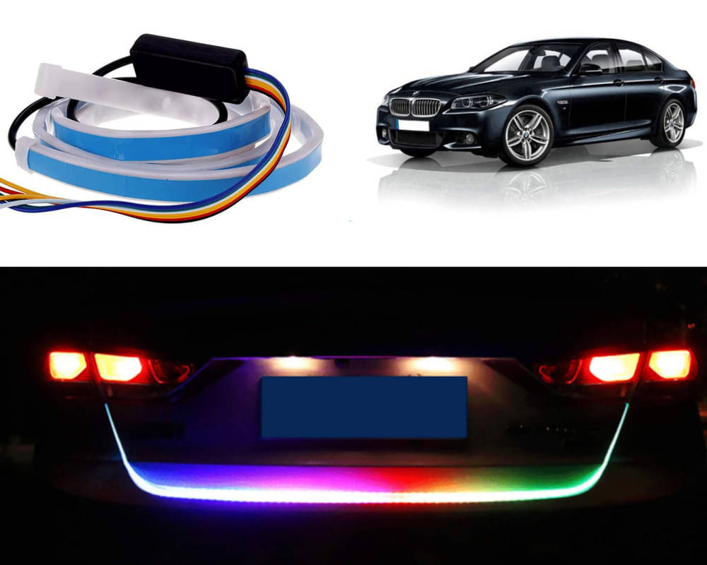     			48Inch Ice Blue & Red DRL LED Brake with Side Turn Signal & Parking Indication Trunk,Boot,Dicky Light For 5 Series