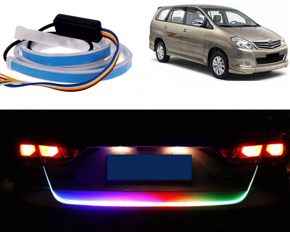     			48Inch Ice Blue & Red DRL LED Brake with Side Turn Signal & Parking Indication Trunk,Boot,Dicky Light For Innova 2005-12